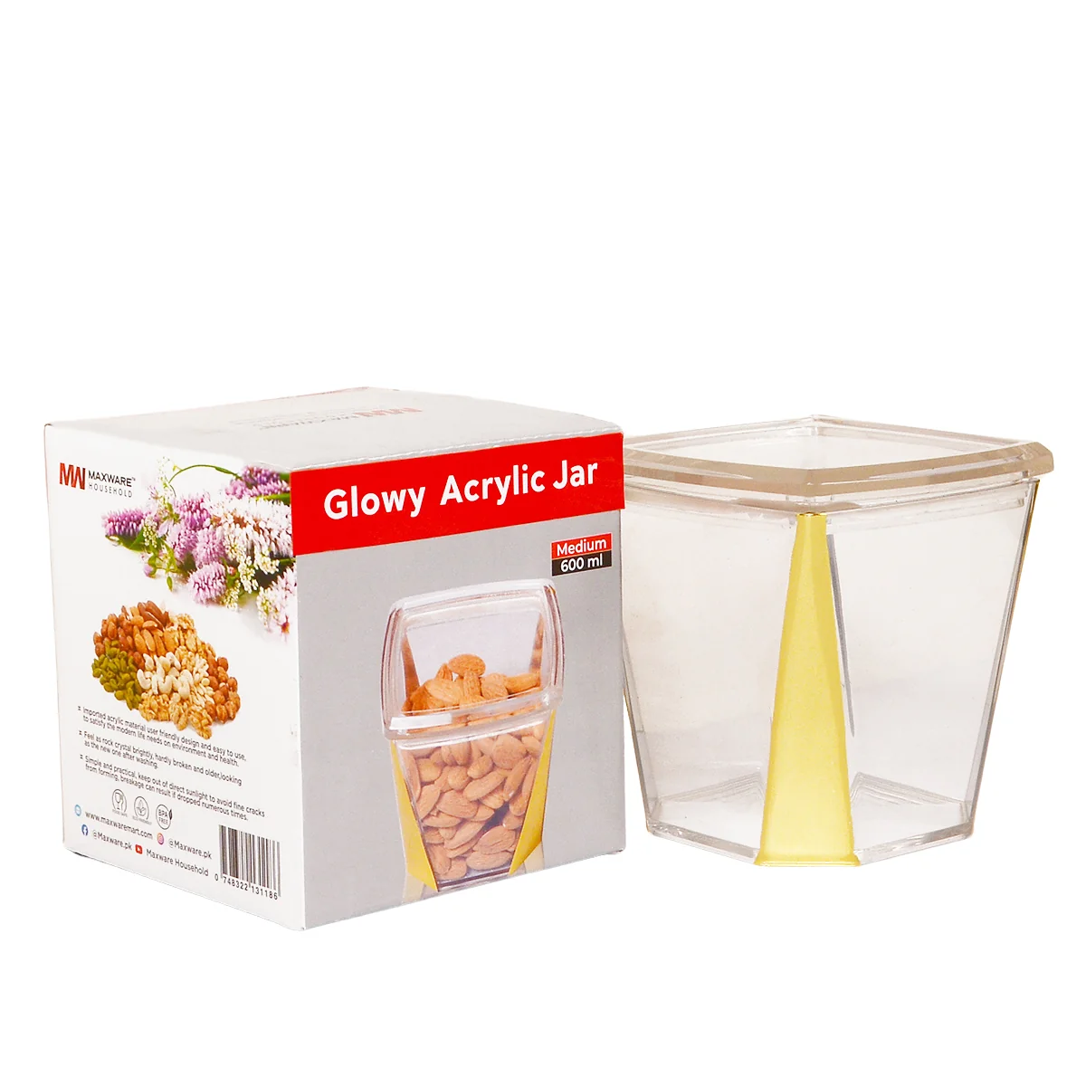Glowy Acrylic Jar Medium 600ml