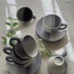 Ashen Pearl Matte Sprinkle Tea Set