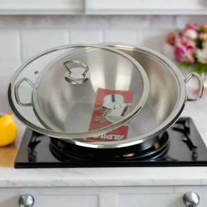 Alpha Double Bottom Stainless Steel Karahi Wok