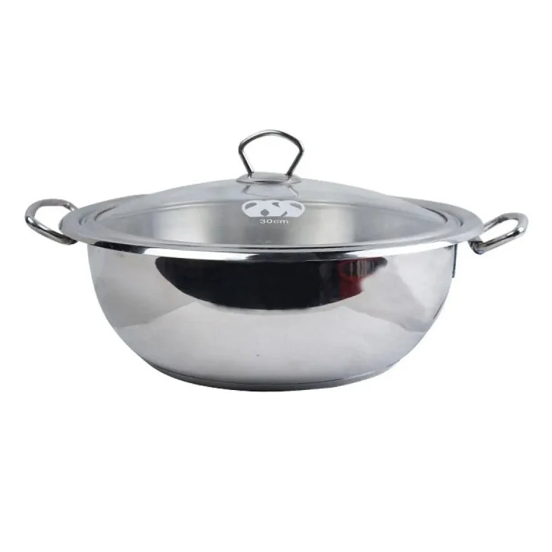 Alpha Double Bottom Stainless Steel Karahi Wok - Image 3
